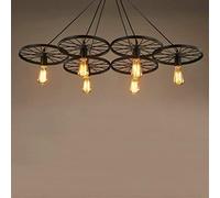 Loft Industry Creative Iron Wheel R Nostalgic Scale Ristorante Nero Lampade a Sospensione Lampada a Sospensione Edison a Testa Singola Lampada da soffitto per Isola Cucina