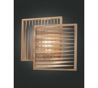 Loft lampada Led parete applique quadrata legno di frassino 18w dimmerabile [EEK: A]
