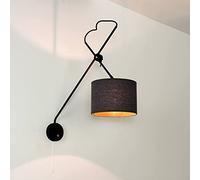 Loft Lampe Wandleuchte Metall und Stoff flexibel verstellbar 1x E14 bis zu 40Watt Wandlampe mit Schalter