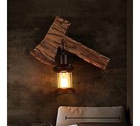 Loft Retro Industry Glass Lampshade Iron Metal Wall Sconce 1-Light V-intage Solid Wood Wall Light Restaurant Kitchen Corridor Aisle Staircase Bar Barn E27 Decoration Wall Lamp Spot