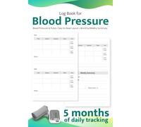 Log Book for Blood Pressure: Daily BP and Pulse Tracker Journal with Weekly and Monthly Summaries | 5 Months Heart Health Logbook with Large Print Tables, Doctor Notes & Medication Log