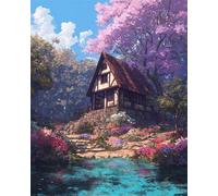 Log Cabin 30 Piece Jigsaw Puzzles for Adults, Colourful, Challenging & Brainteasing Adult puzzles 30 Pieces River, Fun jigsaws for The Whole Family 10x8 inch
