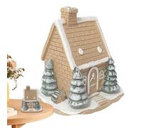 Log Cabin - Bruciatore di incenso a forma di casetta di Natale, con porta coni di incenso, portatile, in resina, per soggiorno, per campeggio