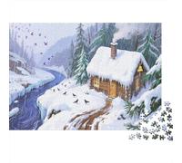 Log Cabin Puzzle Giochi 1000 Pezzi Regalo Per Amore E Amico Arte Wooden Houses in The Forest Puzzle Adulti Idea Regalo Per 1000pcs (75x50cm)
