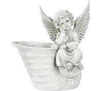 Log-l Agel Garde Statue Plater Pot-prayig Cherubini Sculture con Draiage Hole Vasi Decorativi Cotaiers per Succulets Fai da Te Plats Idoor Outdoor Garde Patio, B Right
