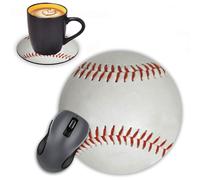 Log Zog Round Mouse Pad con sottobicchieri Design da baseball Pad mouse Pad mouse non slip MousePad Office Accessori per la scrivania decorazioni per
