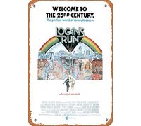 Logan's Run 1976 Targa in metallo retrò decorazione da parete 30,5 x 20,3 cm poster del film look vintage