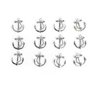 Logbuch-Verlag 12 Piccole Ancore con Occhiello Foro 2,5 cm Color Argento in Metallo DIY Fai da Te bricolage Decorazione da Tavolo Battesimo Comunione Matrimonio Regalo Ospiti