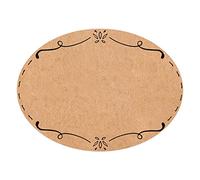 Logbuch-Verlag 200 adesivi ovali con nome da scrivere su rotolo 6 x 4,5 cm, carta kraft nera vintage