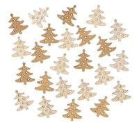 Logbuch-Verlag 24 mini alberi 3 cm in legno - decorazione natalizia in oro e natura - piccola decorazione da tavolo e materiale per bricolage