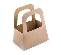 Logbuch-Verlag 25 cestini in carta kraft marrone con manico stabili sacchetti Pasqua Natale 14,5 x 17,5 x 10 cm idea confezione regalo regali bambini clienti famiglia promozionali fai da te bricolage