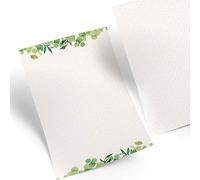 Logbuch-Verlag - 25 fogli di carta da lettere formato DIN A4, verde e bianco, stile acquerello, per menù, inviti, lettere