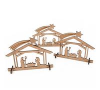 Logbuch-Verlag 3 presepe miniature in legno - presepe da tavolo piccoli statuine da regalare, idea regalo di Natale