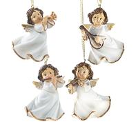 Logbuch-Verlag 4 angeli da appendere per albero di Natale, 7,5 cm