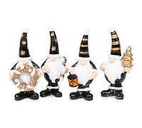 Logbuch-Verlag 4 statuette di Babbo Natale, colore oro, bianco, nero, decorazione natalizia, piccolo regalo di Natale, 9 cm