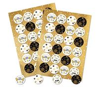 Logbuch-Verlag 48 adesivi natalizi “Merry Christmas” color oro nero bianco Natale Avvento Feste sticker rotondo 4 cm decorazione natalizia idea confezione regalo diy fai da te
