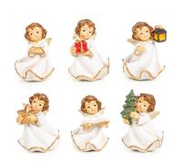 Logbuch-Verlag 6 mini angeli di Natale come piccolo regalo di Natale crema bianco 5 cm
