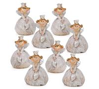 Logbuch-Verlag 8 mini statuette a forma di angelo custode principessa piccoli 3,5 cm grigio argento idea regalo decorazione tavolo Natale give-away bomboniera compleanno comunione