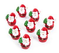 Logbuch-Verlag 8 Mini Statuette Natalizie Resina Bianco Rosso Natale addobbi Particolare nostalgico Famiglia Regalo