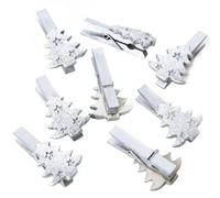 Logbuch-Verlag 8 piccole graffette natalizie a forma di albero argentato, clip regalo di Natale, 5 cm