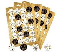 Logbuch-Verlag 96 adesivi natalizi “Merry Christmas” color oro nero bianco Natale Avvento Feste sticker rotondo 4 cm decorazione natalizia idea confezione regalo diy fai da te