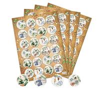 Logbuch-Verlag 96 adesivi natalizi pastello naturale adesivi regali ornamento imballaggio clienti Ø 4 cm
