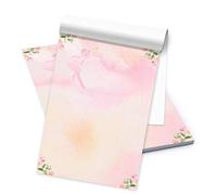 Logbuch-Verlag Blocco di carta da lettere con angelo fata, piccolo blocco note da scrivere, colore rosa, regalo per ragazze, formato DIN A5, 50 fogli