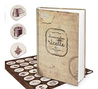 Logbuch-Verlag libro ricettario "Le mie migliori ricette" vuoto + 24 adesivi effetto vintage cucina color beige effetto scrivere ricette color beige effetto vintage A4 DIY fai da te idea regalo