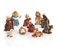 Logbuch-Verlag Presepe di Natale con 10 statuette, presepe da 2,5 a 5,5 cm da appoggiare, presepe compatto per Natale