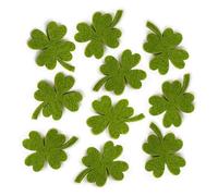Logbuch-Verlag Quadrifogli portafortuna in feltro, 10 pezzi: Mini simboli verdi per buona fortuna esami, maturità & patente, Capodanno & anno nuovo, regalo porta fortuna quadrifoglio, 4,5 cm
