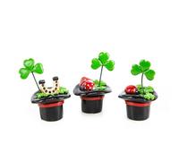 Logbuch-Verlag Regali Portafortuna, 3 Pezzi: Mini cilindri con Quadrifoglio, Coccinella e Ferro di Cavallo, buona Fortuna esami, maturità e patente, Capodanno e Anno Nuovo, Talismano Piccolo, 7 cm