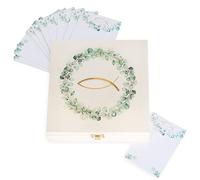Logbuch-Verlag Scatola de ricordi con Pesce ed eucalipto in Legno + 25 bigliettini per Scrivere dediche ed Auguri per cresima Comunione Battesimo con Chiusura Idea Regalo Decorazione 18,5 x 18,5 cm
