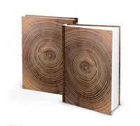 Logbuch-Verlag Taccuino DIN A4, copertina rigida con pagine vuote, diario, effetto legno, anelli annuali, marrone