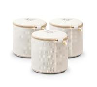 Logei Rete per bucato, reggiseno, 3 pezzi, sacchetto per il lavaggio in lavatrice, con chiusura lampo di alta qualità, a rete resistente, per il lavaggio, protegge il reggiseno in forma, sacchetti per