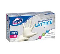 Scatola da 100 guanti monouso in lattice Tg. L Logex