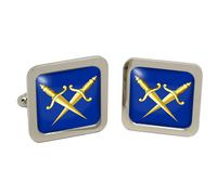 Loggia Massonica Inner Guard Square Cufflinks In Chrome Box