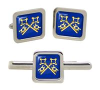 Loggia massonica Treasurer Quadrato Gemelli E Fermacravatta Set