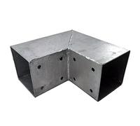 Loggyland Connettori per legno, connettori angolari, connettori per pali per 2 travi in legno da 90 x 90 mm