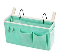 Loghot Borsa portaoggetti da appendere per comodino/comodino, per letti a castello e ospedali, dormitori, sponde del letto, può essere posizionata su occhiali, libri, telefoni cellulari, chiavi (verde