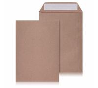 LOGIC PACK 100 Buste per lettere commerciali DIN C5 (162 x 229 mm) Marroni Autoadesive senza finestra - Carta Kraft