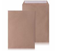 LOGIC PACK 50 Buste per lettere commerciali DIN C4 (229 x 324 mm) Marroni Autoadesive senza finestra - Carta Kraft