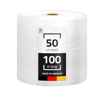 LOGIC PACK Pluriball per Imballaggio e Spedizioni - 100 m x 50 cm - Rotolo di carta bolla perforata per Protezione, Imbottitura, Confezionamento Oggetti, Trasporto