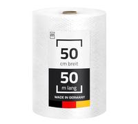 LOGIC PACK Pluriball per Imballaggio e Spedizioni - 50 m x 50 cm - Rotolo di carta bolla perforata per Protezione, Imbottitura, Confezionamento Oggetti, Trasporto