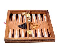Logica Giochi Art. Backgammon M - Gioco da Tavolo in Legno - Versione Richiudibile Portatile