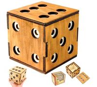 LOGICA GIOCHI Art. Cofanetto Dado enigmatico - Puzzle in legno - Scatola segreta - Difficoltà 5/6 Incredibile - Serie Leonardo da Vinci