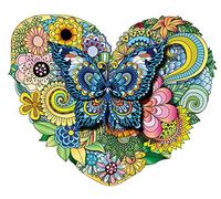 Logica Giochi Art. La Farfalla - Mandala Puzzles - Puzzle in Legno - Puzzle a Forme Innovative - 30 x 24.5 cm - 203 pz