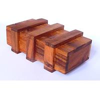 Logica Giochi art. SCRIGNO DI PANDORA DOPPIO - Rompicapo in Legno - Scatola Segreta - Difficoltà 3/6 DIFFICILE - Serie Leonardo da Vinci