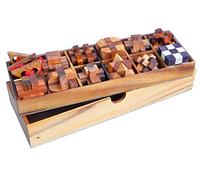 Logica Giochi art. Set Legno 12 in 1 - Rompicapo 3D - Tutte le Difficoltà - Scatola con Coperchio