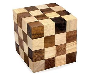 Logica Giochi Arte. Anaconda - Puzzle 3D in legno pregiato, Difficoltè 5/6 Incredibile collezione Leonardo da Vinci