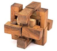 Logica Giochi Arte. Trappola - Puzzle 3D in legno pregiato, riservata agli esperti, difficoltà 5/6 incredibile, collezione Leonardo da Vinci